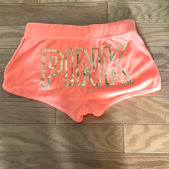 PINK Victoria's Secret Pants - Rare VS PINK Terry Neon Coral Mini Shorts XS